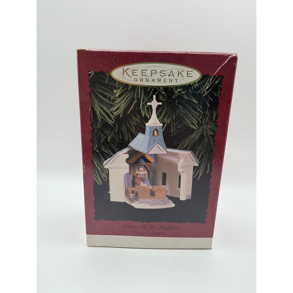 1996 Hallmark Keepsake Ornament Come all Ye Faithful Christmas Church Nativity